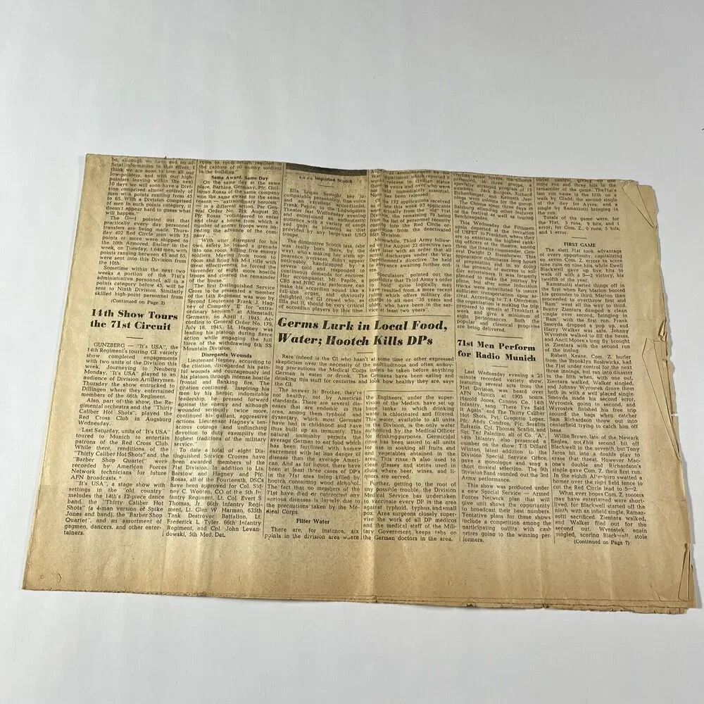 Vintage WWII Red Circle News 71st Newspaper Milton Caniff Comic Sept. 8, 1945